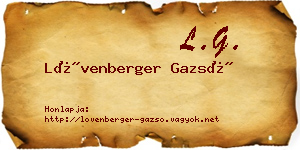 Lövenberger Gazsó névjegykártya